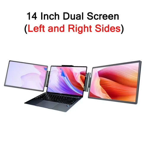 14 Inch 1920 x 1200 Three Screen Display Portable Monitor USB-C 3.1 IPS Foldable Dual External Monitor For 13.3 - 17 Inch Laptop