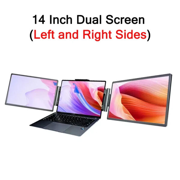 14 Inch 1920 x 1200 Three Screen Display Portable Monitor USB-C 3.1 IPS Foldable Dual External Monitor For 13.3 - 17 Inch Laptop